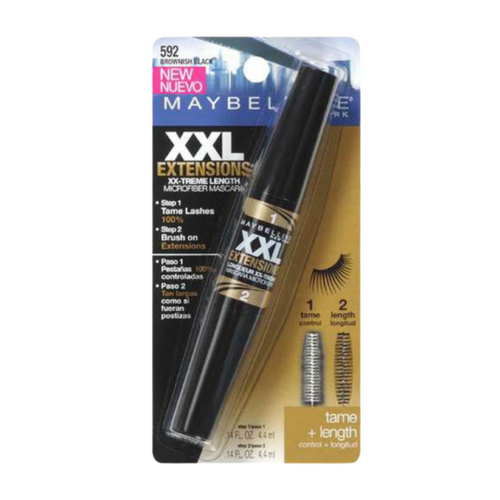 MAYBELLINE 592 BROWNISH BLACK XXL EXTENSIONS  XX-TREME LENGTH MASCARA FOR EYES