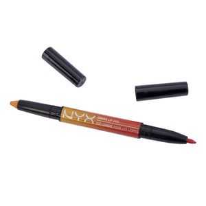 NYX 05 PEACHES & CREAM OMBRE LIP DUO PEACH LIPSTICK AND RED LIP LINER FOR LIPS