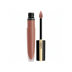 L'OREAL 448 TEASE PARIS ROUGE SIGNATURE METALLIC BEIGE NUDE LIQUID LIPSTICK FOR LIPS