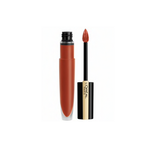 L'OREAL 446 I AMAZE PARIS ROUGE SIGNATURE METALLIC BURNT ORANGE LIQUID LIPSTICK FOR LIPS